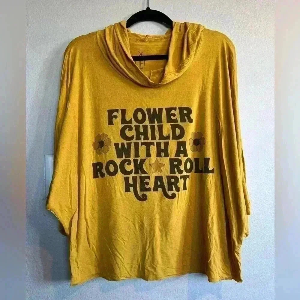 Rock & Roll Flower Child Sunset Hoodie Life Clothing Co. Size Large - Picture 2 of 3